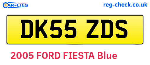DK55ZDS are the vehicle registration plates.