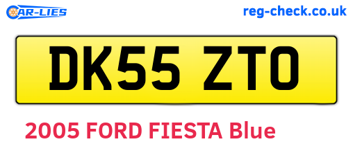 DK55ZTO are the vehicle registration plates.