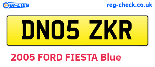 DN05ZKR are the vehicle registration plates.