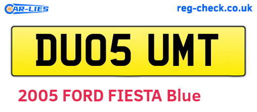DU05UMT are the vehicle registration plates.