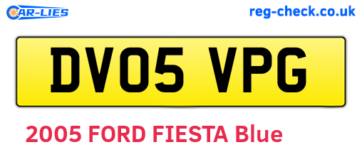 DV05VPG are the vehicle registration plates.