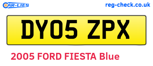 DY05ZPX are the vehicle registration plates.