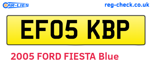 EF05KBP are the vehicle registration plates.