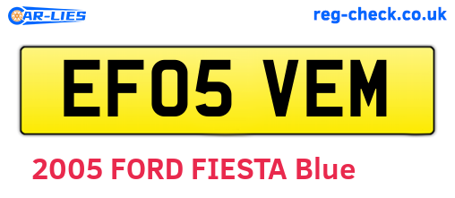 EF05VEM are the vehicle registration plates.