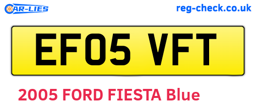EF05VFT are the vehicle registration plates.