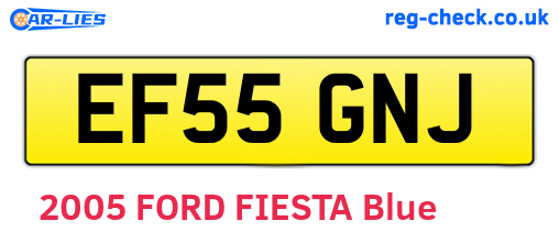 EF55GNJ are the vehicle registration plates.