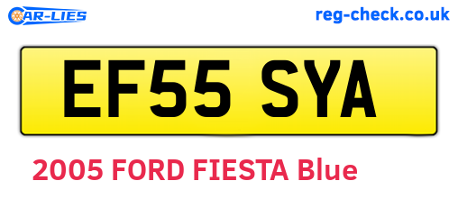 EF55SYA are the vehicle registration plates.