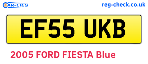 EF55UKB are the vehicle registration plates.