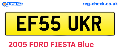 EF55UKR are the vehicle registration plates.