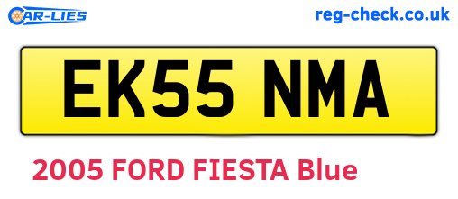EK55NMA are the vehicle registration plates.