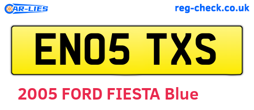 EN05TXS are the vehicle registration plates.