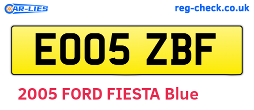 EO05ZBF are the vehicle registration plates.