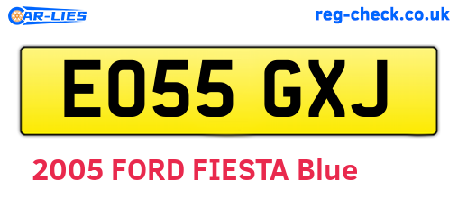 EO55GXJ are the vehicle registration plates.