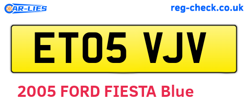 ET05VJV are the vehicle registration plates.