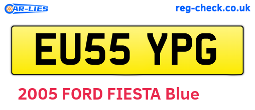 EU55YPG are the vehicle registration plates.