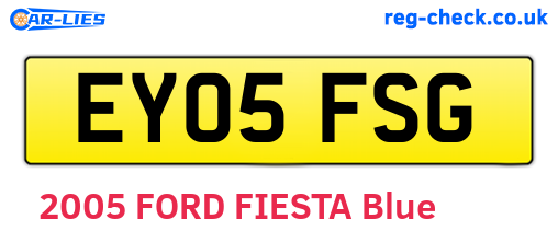 EY05FSG are the vehicle registration plates.
