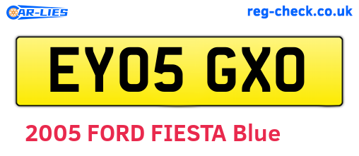 EY05GXO are the vehicle registration plates.