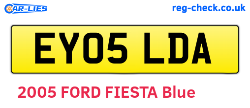 EY05LDA are the vehicle registration plates.