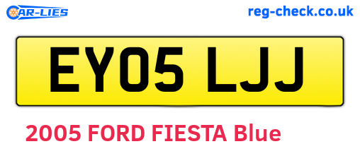 EY05LJJ are the vehicle registration plates.