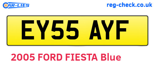 EY55AYF are the vehicle registration plates.