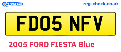 FD05NFV are the vehicle registration plates.