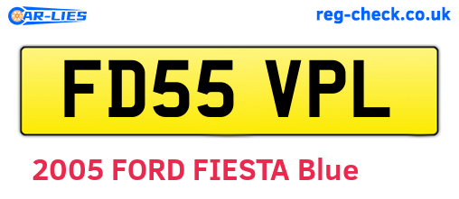 FD55VPL are the vehicle registration plates.