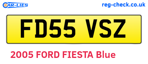 FD55VSZ are the vehicle registration plates.