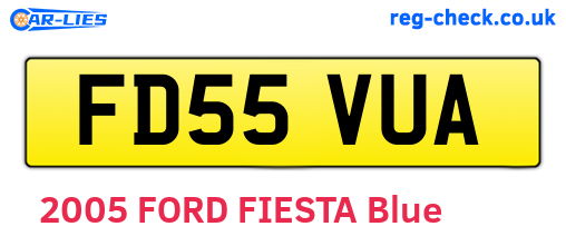 FD55VUA are the vehicle registration plates.