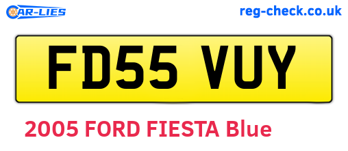 FD55VUY are the vehicle registration plates.
