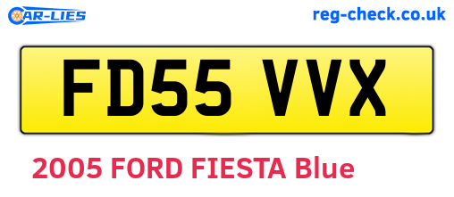 FD55VVX are the vehicle registration plates.