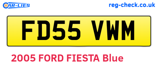 FD55VWM are the vehicle registration plates.