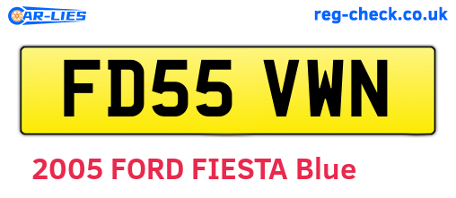 FD55VWN are the vehicle registration plates.