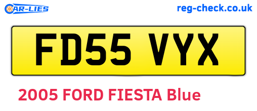 FD55VYX are the vehicle registration plates.