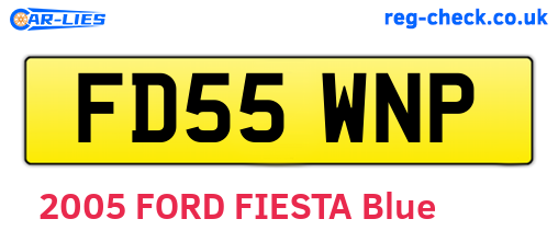 FD55WNP are the vehicle registration plates.