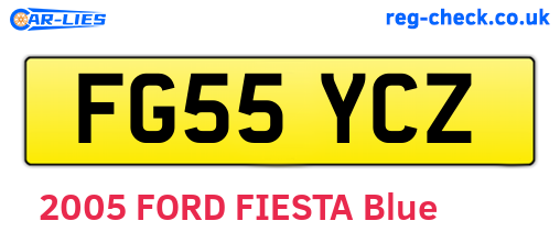 FG55YCZ are the vehicle registration plates.