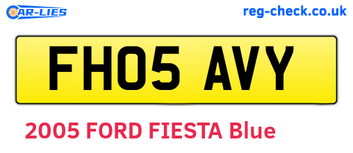 FH05AVY are the vehicle registration plates.
