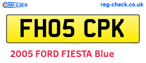 FH05CPK are the vehicle registration plates.