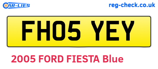 FH05YEY are the vehicle registration plates.