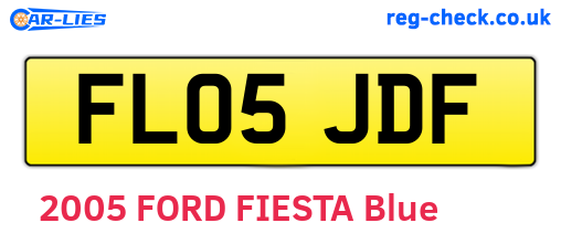 FL05JDF are the vehicle registration plates.