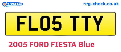 FL05TTY are the vehicle registration plates.