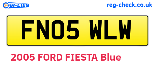 FN05WLW are the vehicle registration plates.