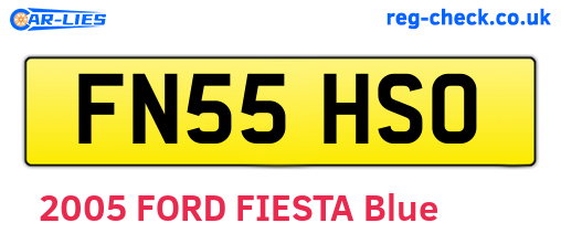 FN55HSO are the vehicle registration plates.