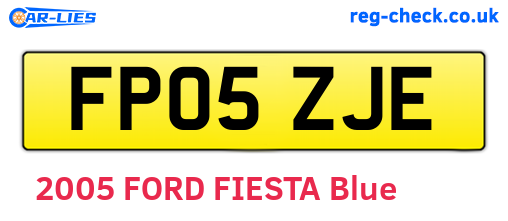 FP05ZJE are the vehicle registration plates.