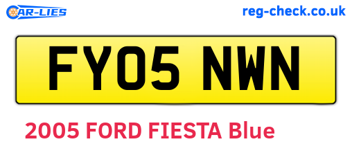 FY05NWN are the vehicle registration plates.
