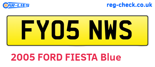 FY05NWS are the vehicle registration plates.