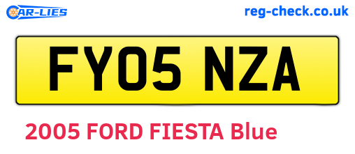 FY05NZA are the vehicle registration plates.