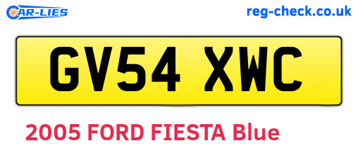GV54XWC are the vehicle registration plates.