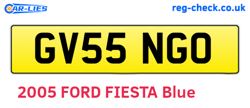 GV55NGO are the vehicle registration plates.