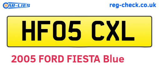 HF05CXL are the vehicle registration plates.
