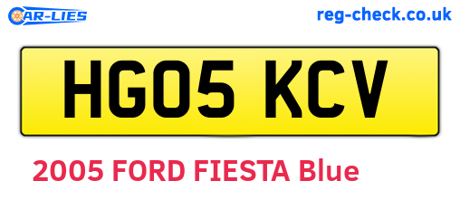 HG05KCV are the vehicle registration plates.